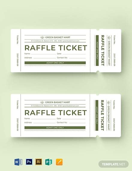 raffle ticket photoshop template|Raffle Ticket Templates in PSD .